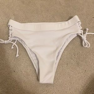 white high waisted bikini bottoms